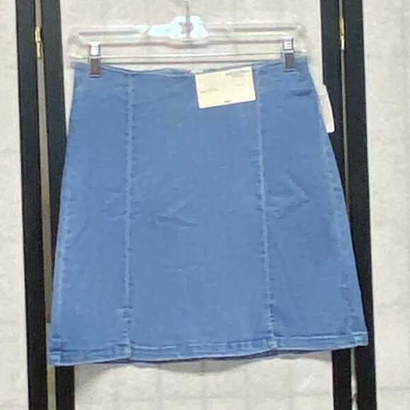 Arizona Jean Co A-Line Front Split Denim Mini Skirt Medium Blue Wash S NWT - Picture 1 of 9